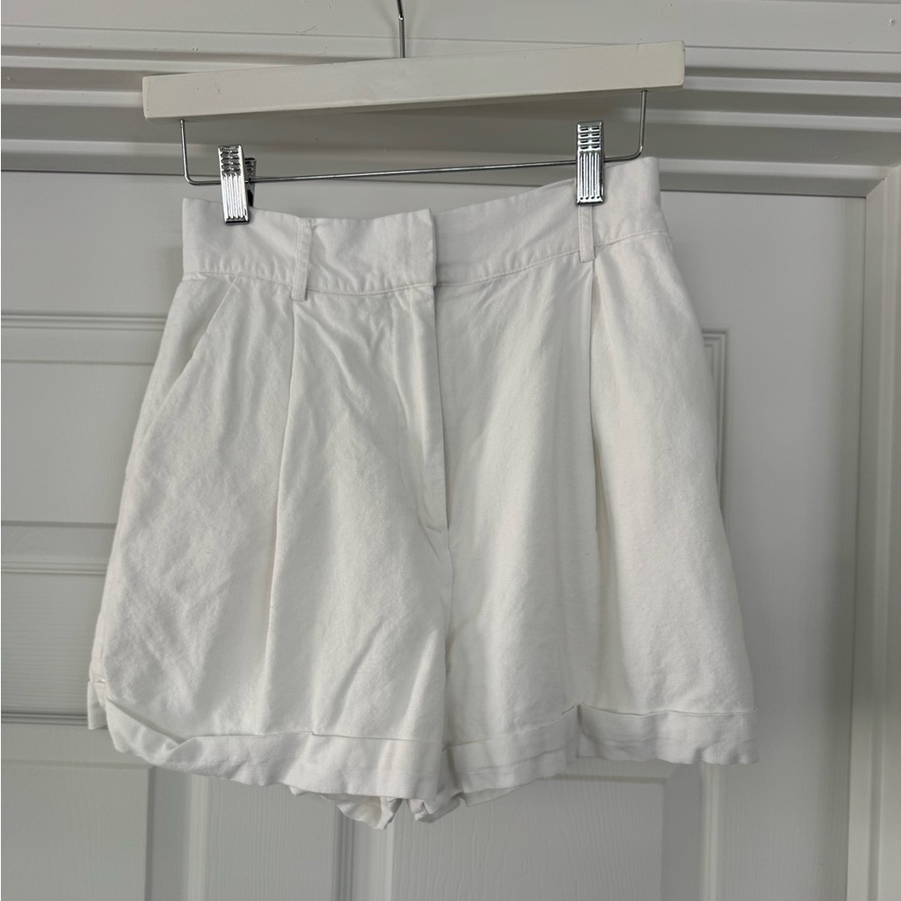 High Waisted Linen Shorts